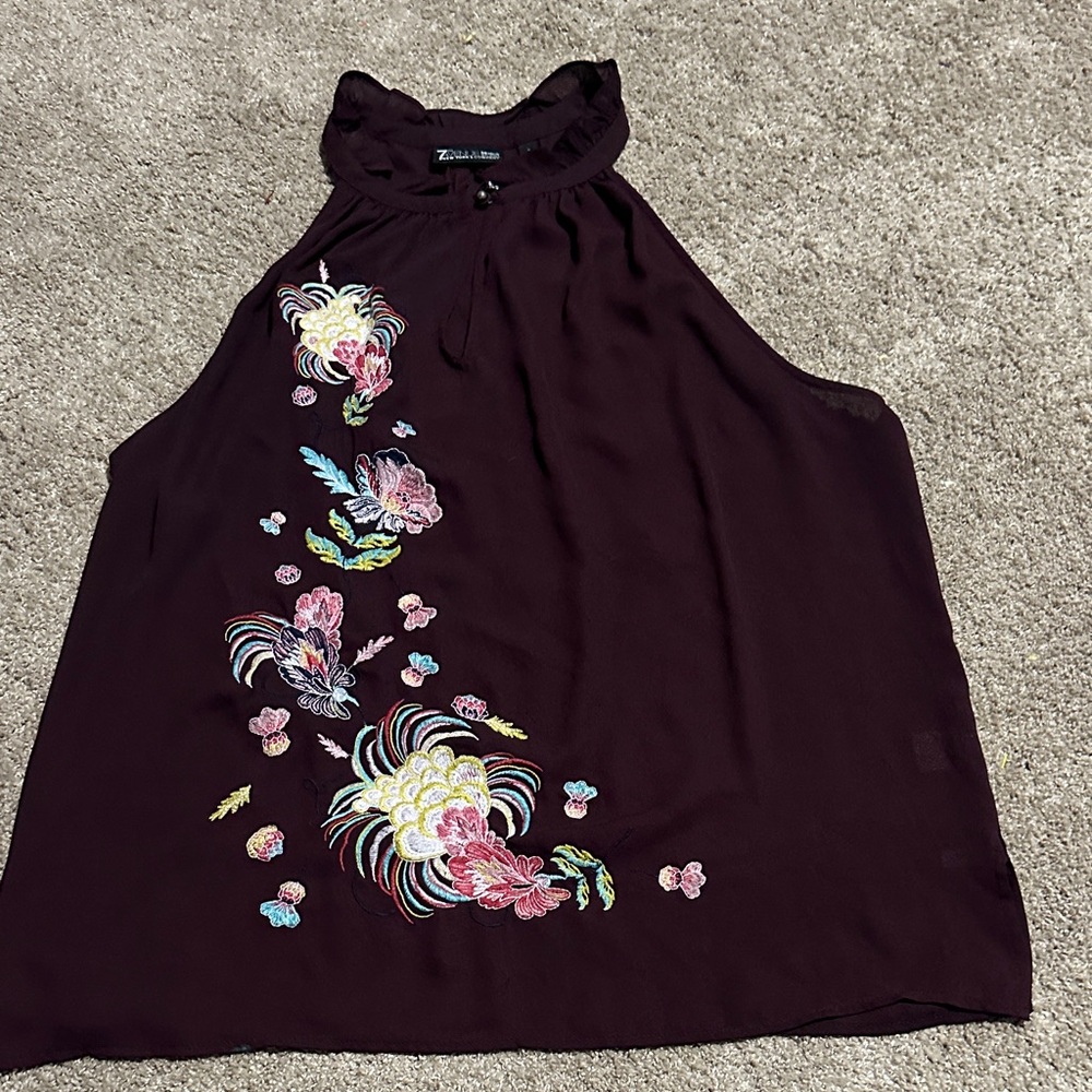 7th avenue Embroidered Halter Top